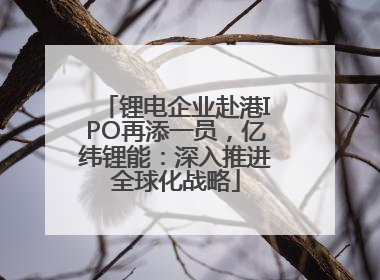 锂电企业赴港IPO再添一员，亿纬锂能：深入推进全球化战略