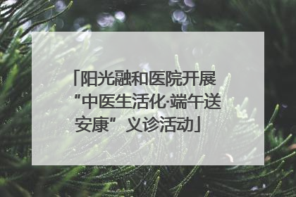 阳光融和医院开展 “中医生活化·端午送安康”义诊活动