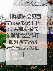 陈振林会见西宁市委书记王卫东 共商发挥气象赋能增益作用 服务西宁经济社会高质量发展