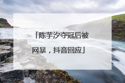 陈芋汐夺冠后被网暴，抖音回应