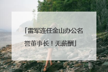 雷军连任金山办公名誉董事长！无薪酬