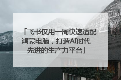 飞书仅用一周快速适配鸿蒙电脑，打造AI时代先进的生产力平台