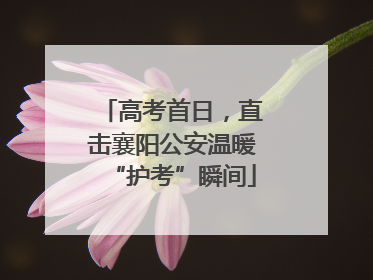 高考首日，直击襄阳公安温暖“护考”瞬间