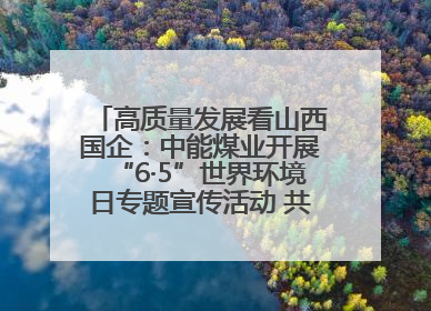 高质量发展看山西国企：中能煤业开展“6·5”世界环境日专题宣传活动 共筑绿色矿山