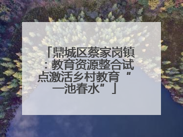 鼎城区蔡家岗镇：教育资源整合试点激活乡村教育“一池春水”