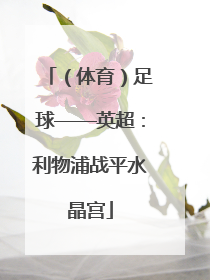 （体育）足球——英超：利物浦战平水晶宫