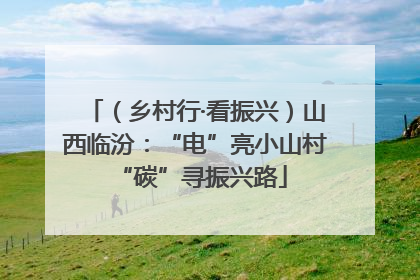 （乡村行·看振兴）山西临汾：“电”亮小山村 “碳”寻振兴路
