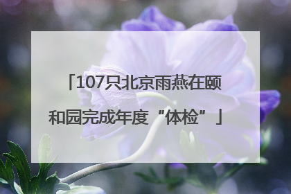 107只北京雨燕在颐和园完成年度“体检”