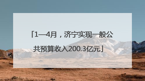 1—4月，济宁实现一般公共预算收入200.3亿元