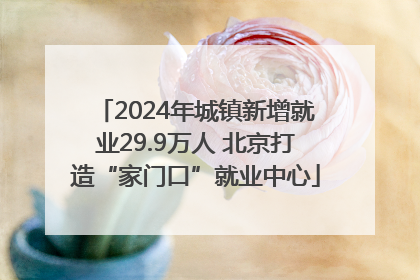 2024年城镇新增就业29.9万人 北京打造“家门口”就业中心