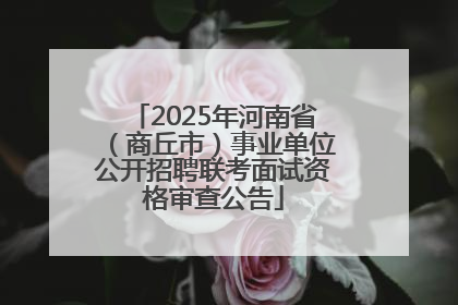 2025年河南省（商丘市）事业单位公开招聘联考面试资格审查公告
