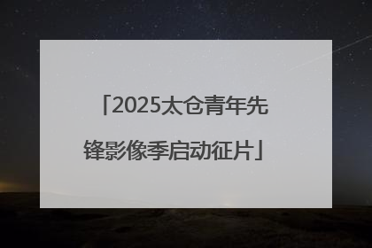 2025太仓青年先锋影像季启动征片