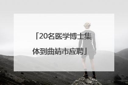 20名医学博士集体到曲靖市应聘