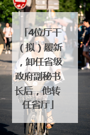4位厅干（拟）履新，卸任省级政府副秘书长后，他转任省厅