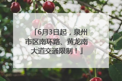 6月3日起，泉州市区南环路、黄龙南大道交通限制！
