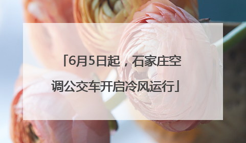 6月5日起，石家庄空调公交车开启冷风运行
