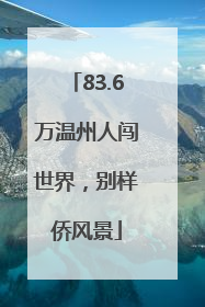 83.6万温州人闯世界，别样侨风景