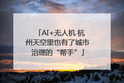 AI+无人机 杭州天空里也有了城市治理的“帮手”